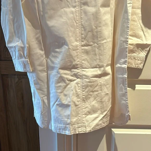 🎀 NWT EVERLANE organic cotton The Long-Sleeve Utility Mini Dress XS in bone - Picture 13 of 16